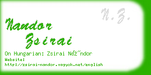 nandor zsirai business card
